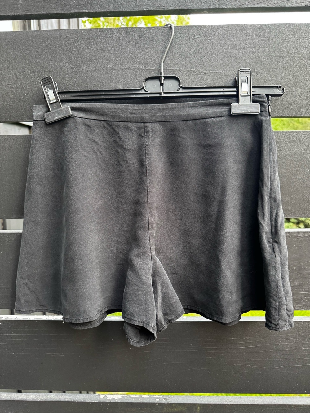 Aritzia BABATON Black silk mini shorts